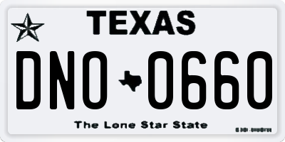 TX license plate DNO0660