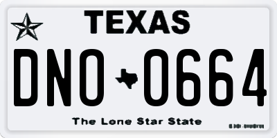 TX license plate DNO0664