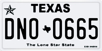 TX license plate DNO0665