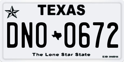 TX license plate DNO0672