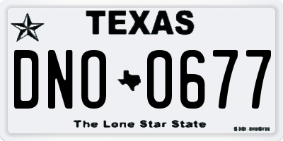 TX license plate DNO0677