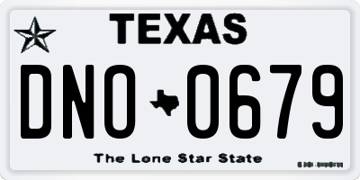 TX license plate DNO0679