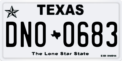 TX license plate DNO0683