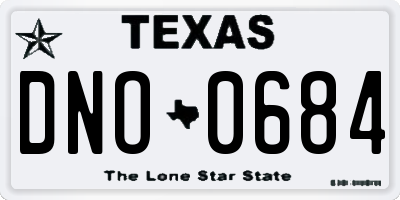 TX license plate DNO0684