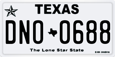 TX license plate DNO0688