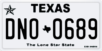 TX license plate DNO0689
