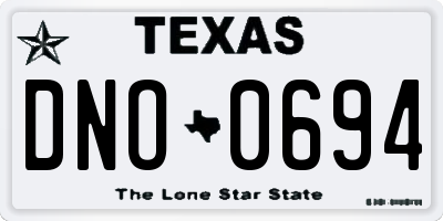 TX license plate DNO0694
