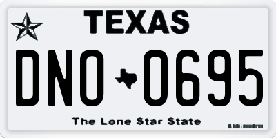 TX license plate DNO0695