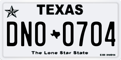 TX license plate DNO0704