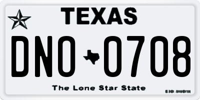TX license plate DNO0708