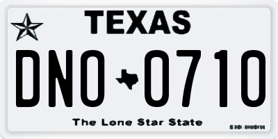TX license plate DNO0710