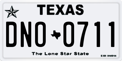 TX license plate DNO0711
