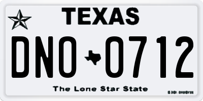 TX license plate DNO0712