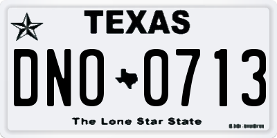 TX license plate DNO0713