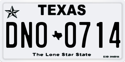 TX license plate DNO0714