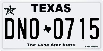 TX license plate DNO0715