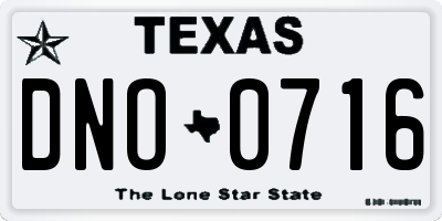 TX license plate DNO0716