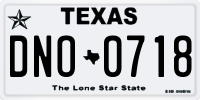 TX license plate DNO0718