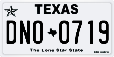 TX license plate DNO0719
