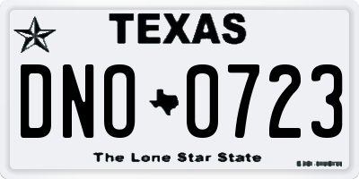 TX license plate DNO0723