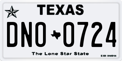 TX license plate DNO0724