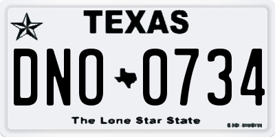 TX license plate DNO0734