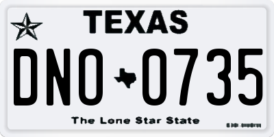 TX license plate DNO0735