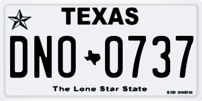 TX license plate DNO0737