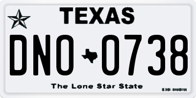 TX license plate DNO0738