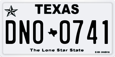 TX license plate DNO0741