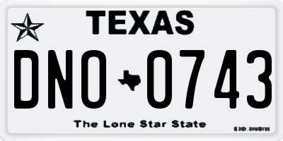 TX license plate DNO0743
