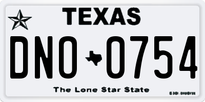 TX license plate DNO0754