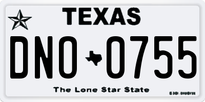 TX license plate DNO0755