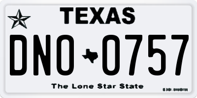 TX license plate DNO0757