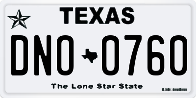 TX license plate DNO0760