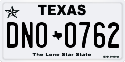 TX license plate DNO0762