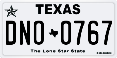 TX license plate DNO0767