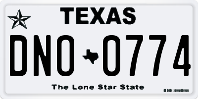 TX license plate DNO0774