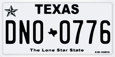 TX license plate DNO0776