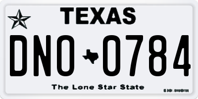 TX license plate DNO0784