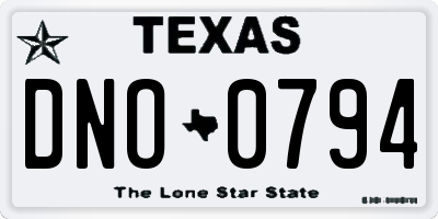 TX license plate DNO0794