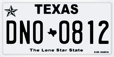 TX license plate DNO0812