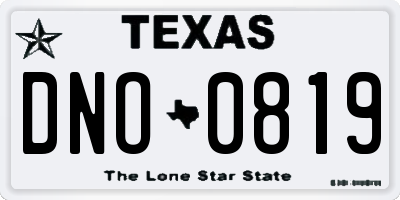 TX license plate DNO0819
