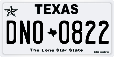 TX license plate DNO0822