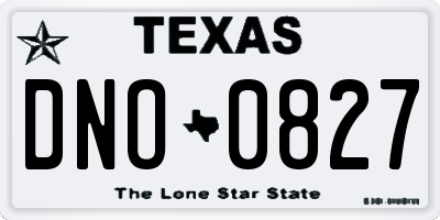 TX license plate DNO0827