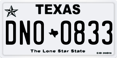 TX license plate DNO0833