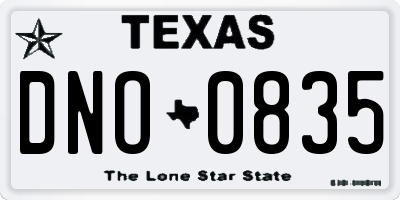 TX license plate DNO0835