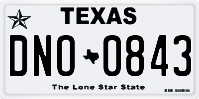 TX license plate DNO0843