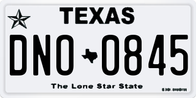 TX license plate DNO0845