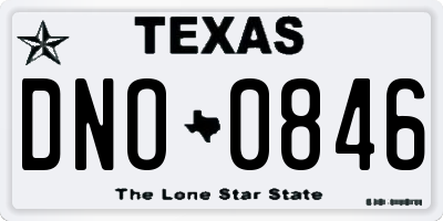 TX license plate DNO0846